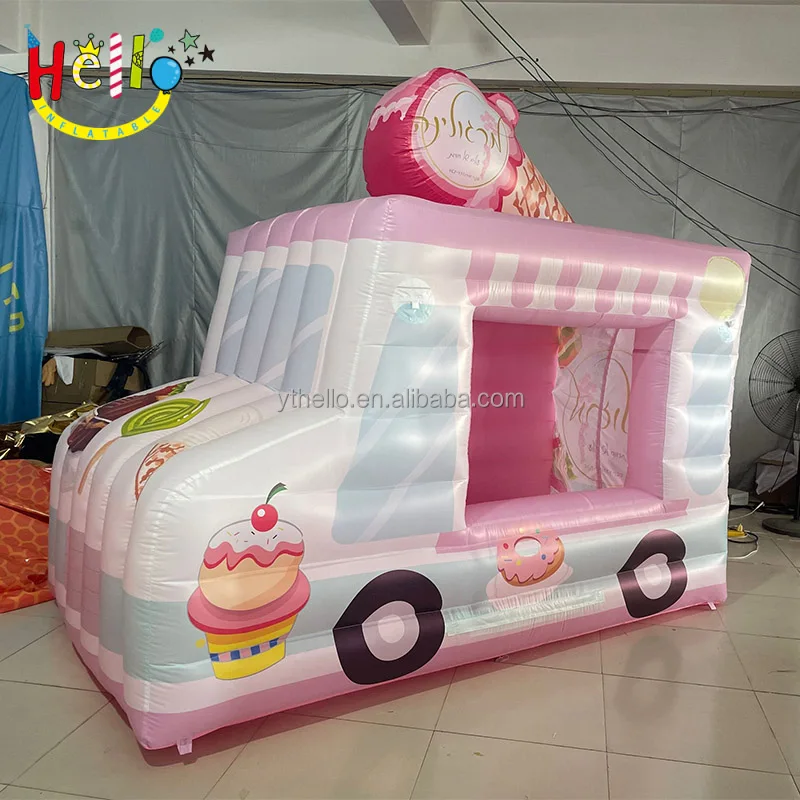 Hot sale inflatable ice cream car, inflatable ice cream booth for sale