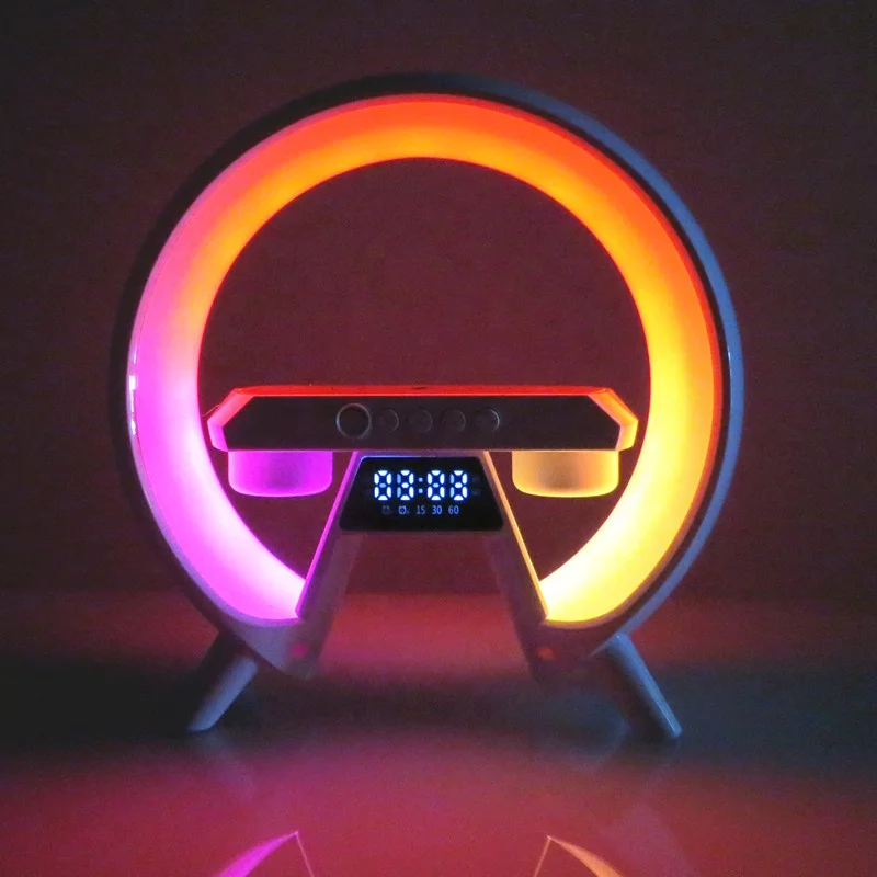 Lonvel Multifunction Alarm Clock light Simple Living Room Bedroom Table Lamp G6A BT Speaker Charger Digital Built-in White Noise