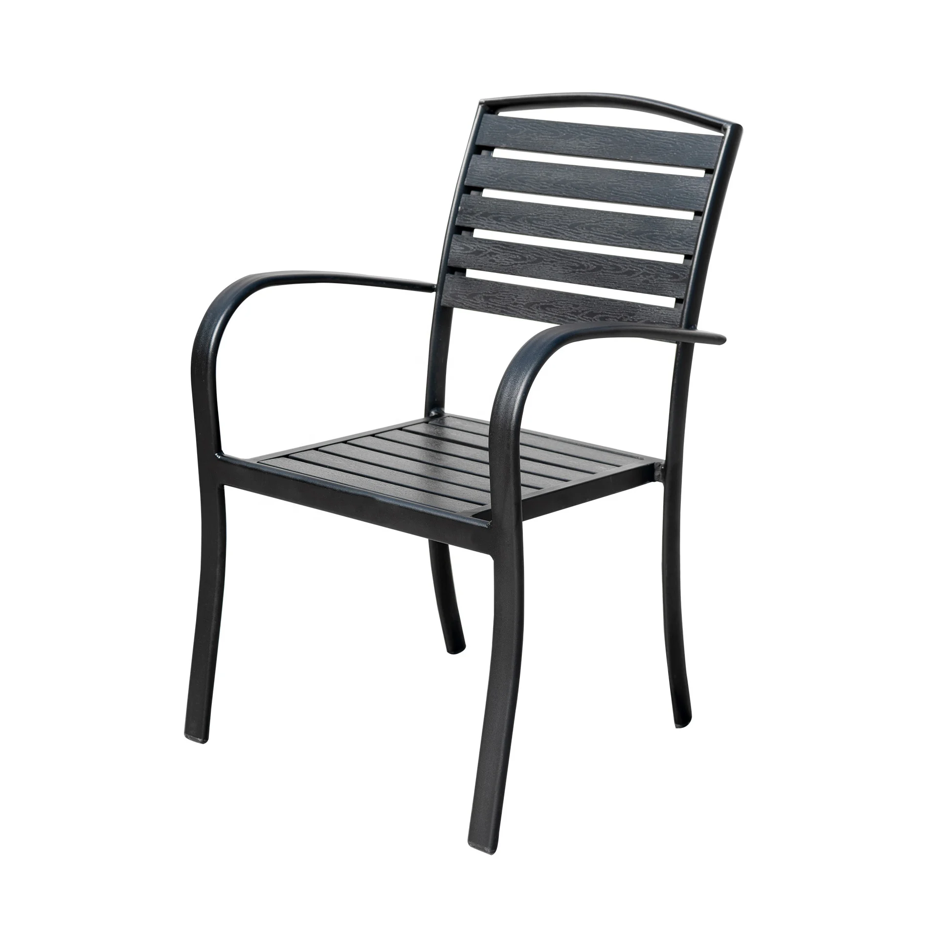 2024 New design  Wood Plastic Table Sets Plastic Patio Garden Dinner Chairs Outdoor Furniture