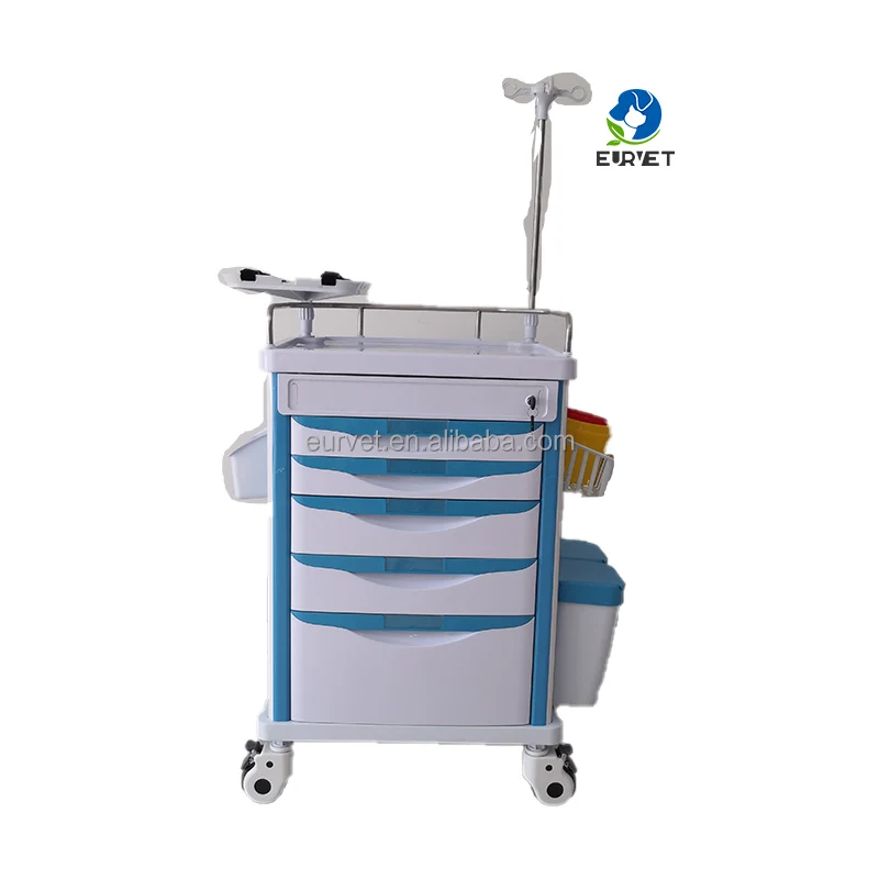 EUR PET Factory Price Medical Medicine Trolley Emergency Trolley With Cabinet Emergency Vehicle Manufacturer
