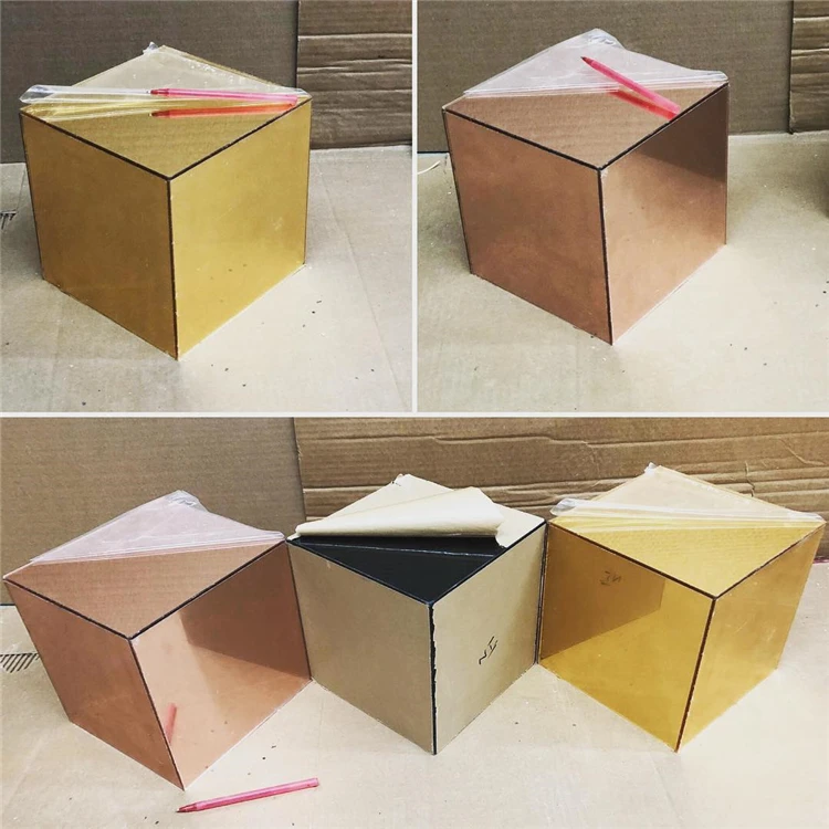A&C Mirror Rose Gold Acrylic Wishing Well Box With Name Wedding Invitation Card Box