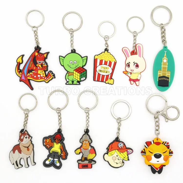 Custom Personalized cartoon anime key rings wholesale mexican silicon keychain charms pvc rubber key chains for promotional gift