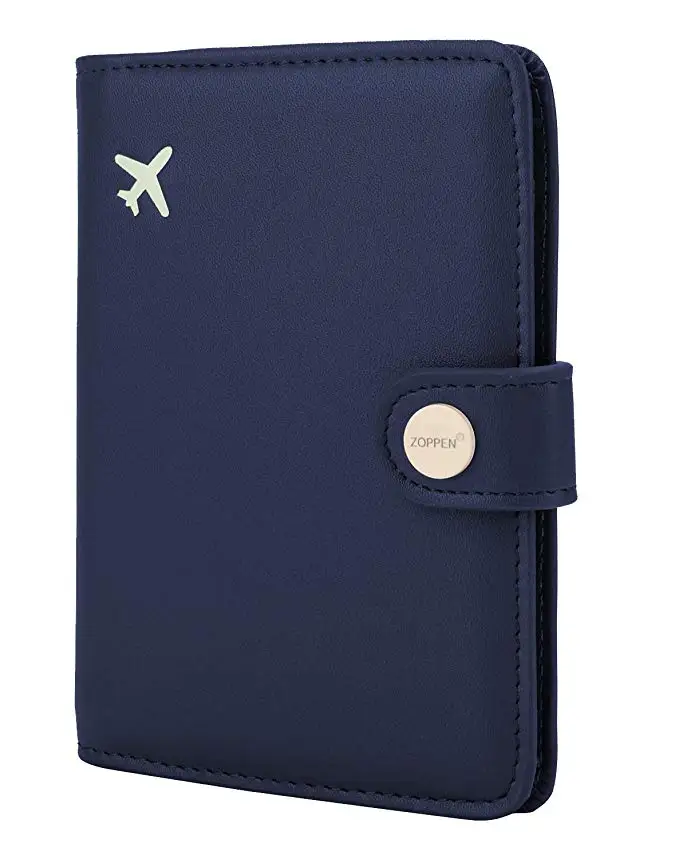 
Leather slim RFID Minimalist Secure Blocking Cover Id Card Case passport holder 