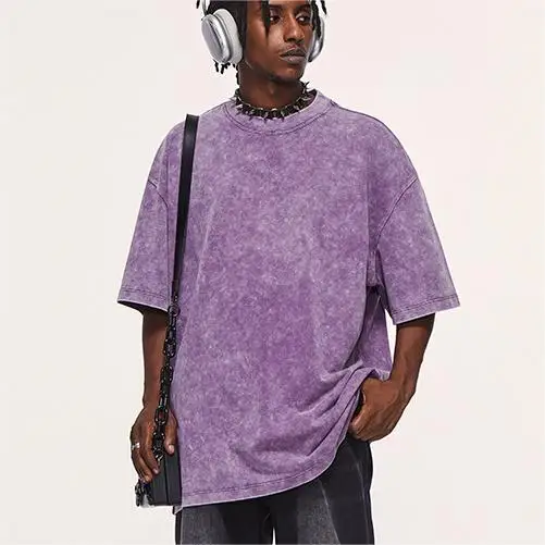Washed Custom T Shirt Wholesale Blank Vintage Tee Graphic Men Oversized Tshirt Hip Hop 100% Cotton Heavyweight Acid Wash T-Shirt
