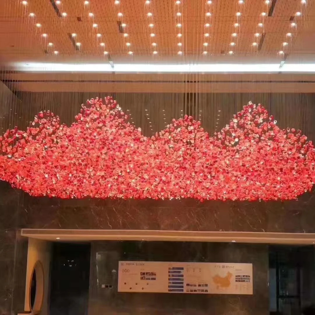 Hotel designer Project Modern Luxury Contemporary  K9 crystal Banquet Chandelier led dimmable with remote control