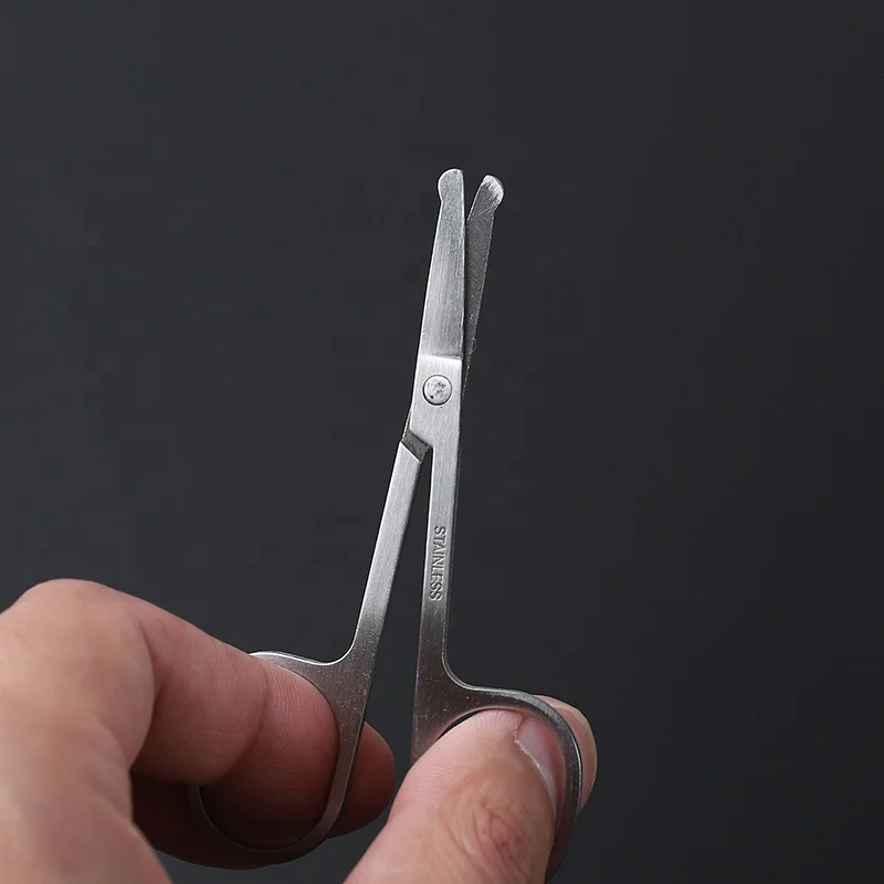 
Rounded Stainless Steel Blunt Tip Scissor for Eyebrows Nose Moustache Beard Grooming 