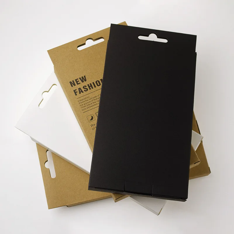 Custom Logo Printing Embossed Kraft Paper Folding Mobile Phone Accessories Packaging Box