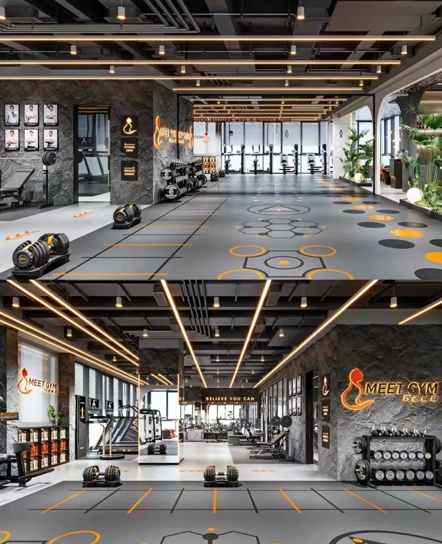 customized design Functional Fitness Gym PVC Flooring for Indoor Sports Non-slip and high quality Gym floor mat