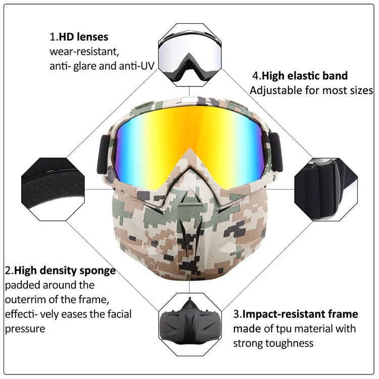 6 Colors available custom sport motorbike riding motocross goggle mask motorcycles