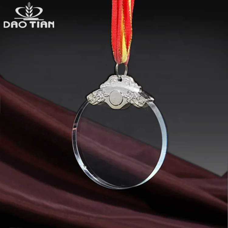 DT custom 3d engraved 60mm 70mm 80mm crystal Advertising medals gifts for doctors or company year-end gifts for your partners
