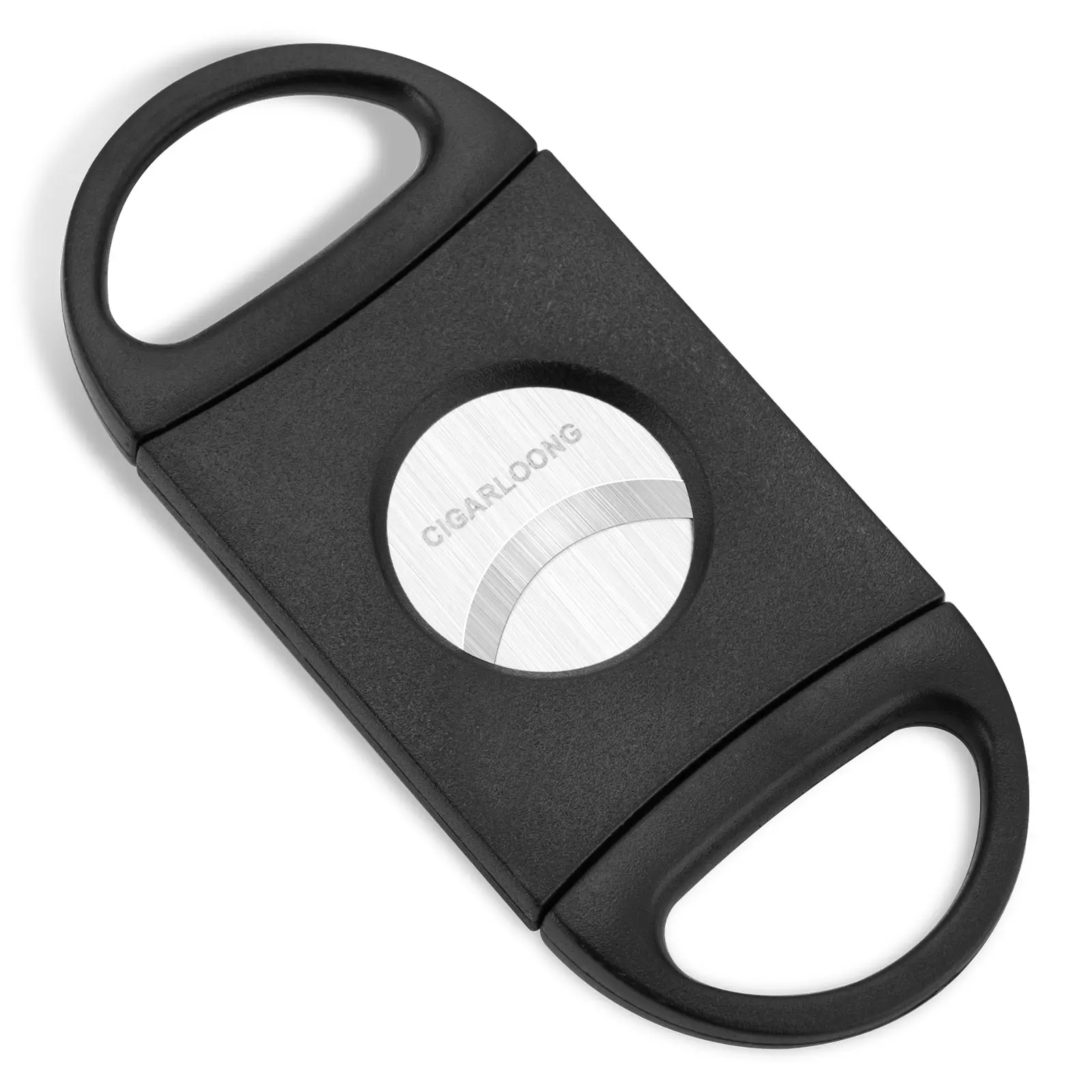 CIGARLOONG Mini Plastic Black Table Top Double Blade Guillotine Custom Logo Cigar Cutter