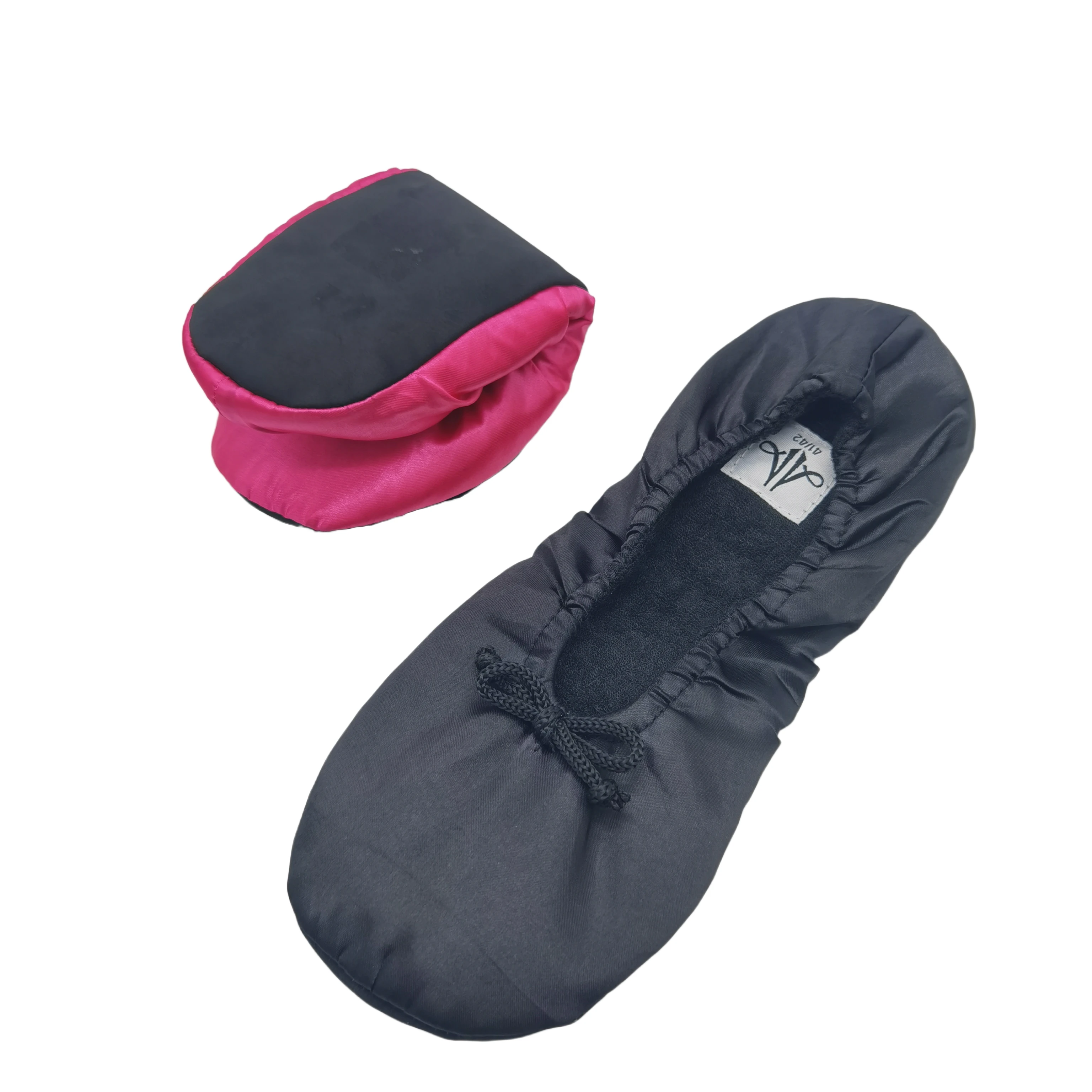 OEM cozy slippers hot selling Promotional cotton fabric bamboo jersey PU  outsole women foldable ballerina slippers