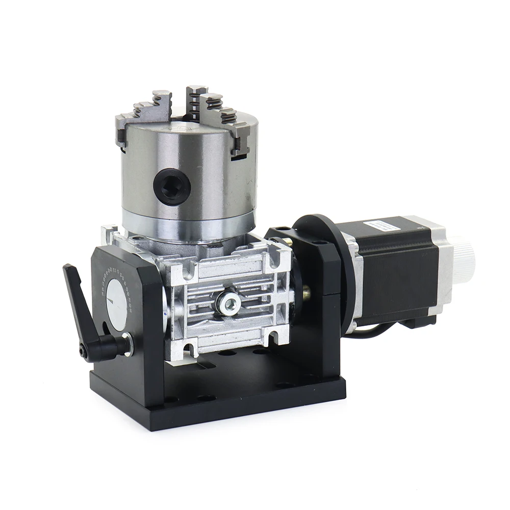 WaveTopSign Gearbox Rotary Worktable Chuck 80mm for Laser Marking Welding Cutting Machine