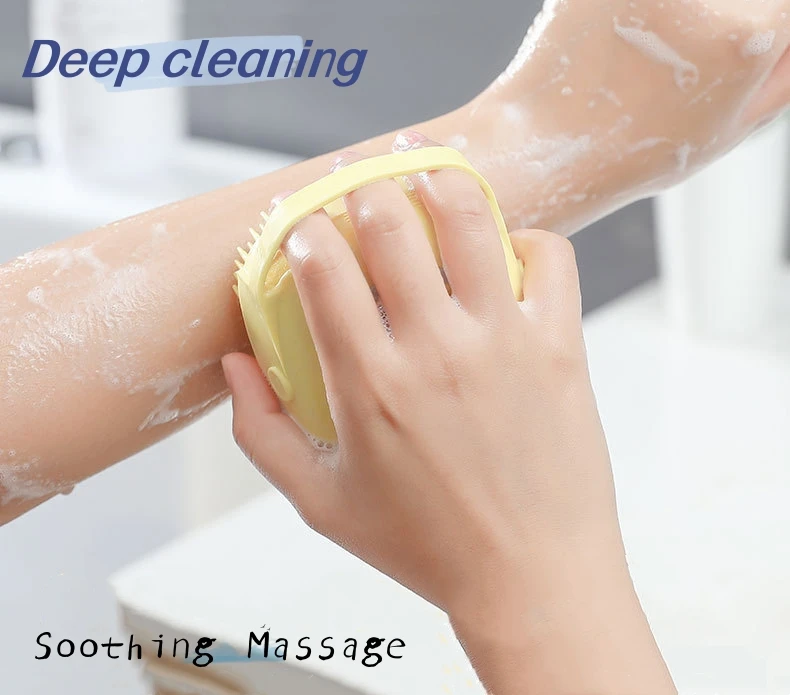 Baby shower brush environmentally friendly handheld deep cleaning and exfoliation massage   Silicone bath brush