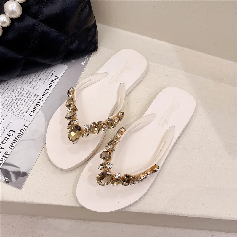 Wedding Glittering Diamond Flip Flop Eva Women Outdoor Soft Beach For Slippers Ladies Slipper