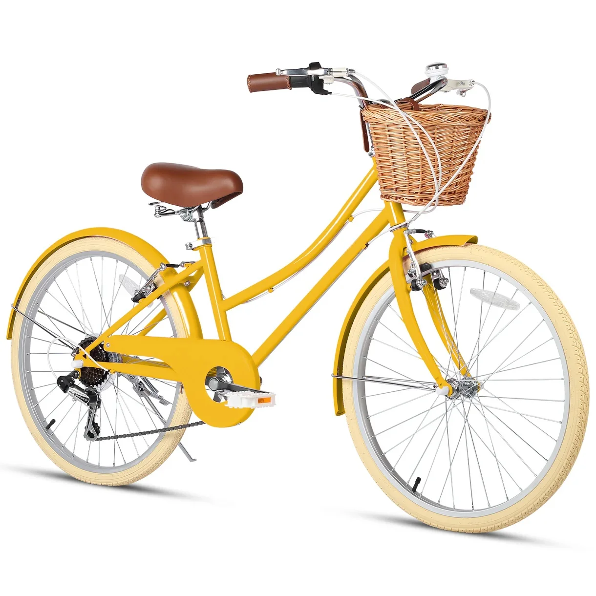 Good quality 24 inch women city bike with basket for girl colorful pink 6 speed women urban bicycle classic city bike for sale