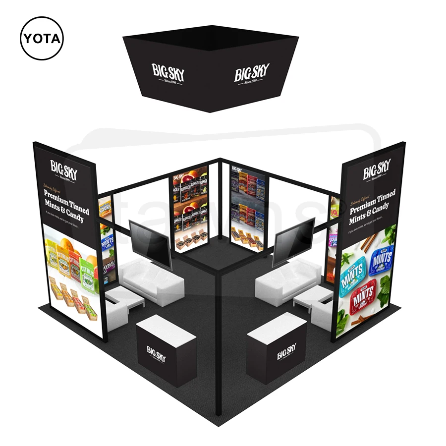 Tawns Best Popular Reusable Seg Frame Display Rackd Trade Show booth 6X6m Exhibition Stand