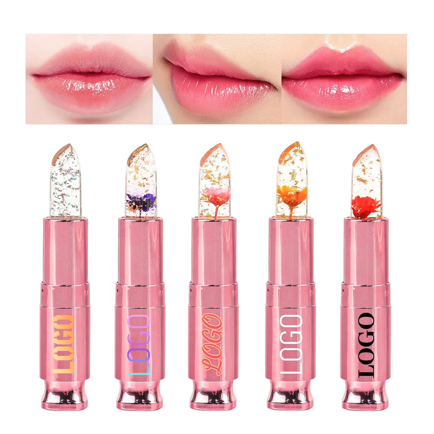 Transparent flower lipstick neutral no logo spot wholesale lip balm