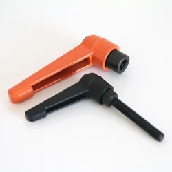 Customizable black Zinc-Aluminum alloy adjustable position tightening handle Orange adjustable clip rod rotating handle