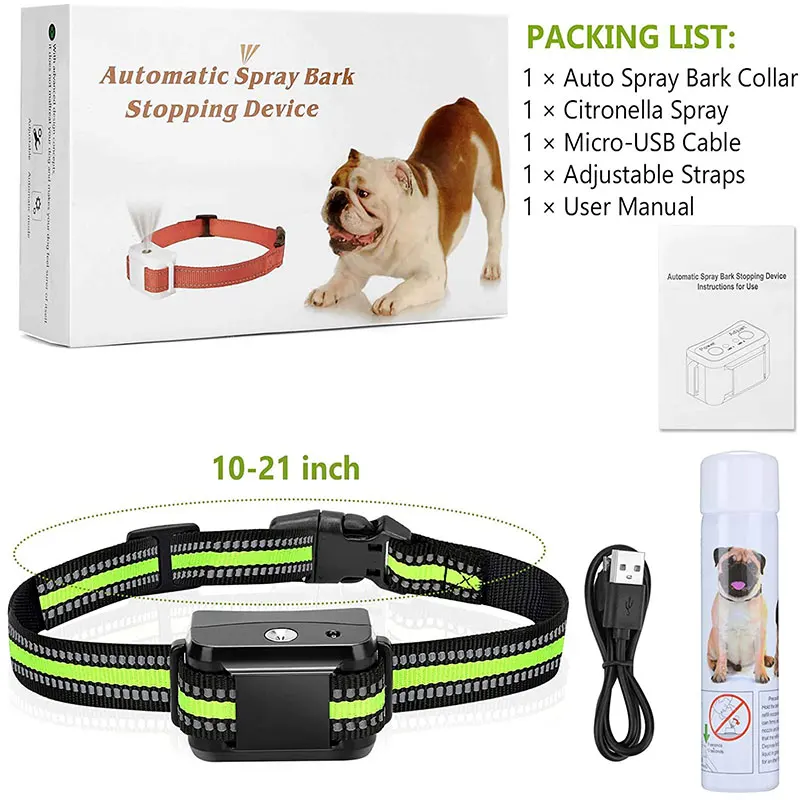 Citronella Spray Control Dog Bark Collars Spray Commander No Bark Anti-bark Spray Collar