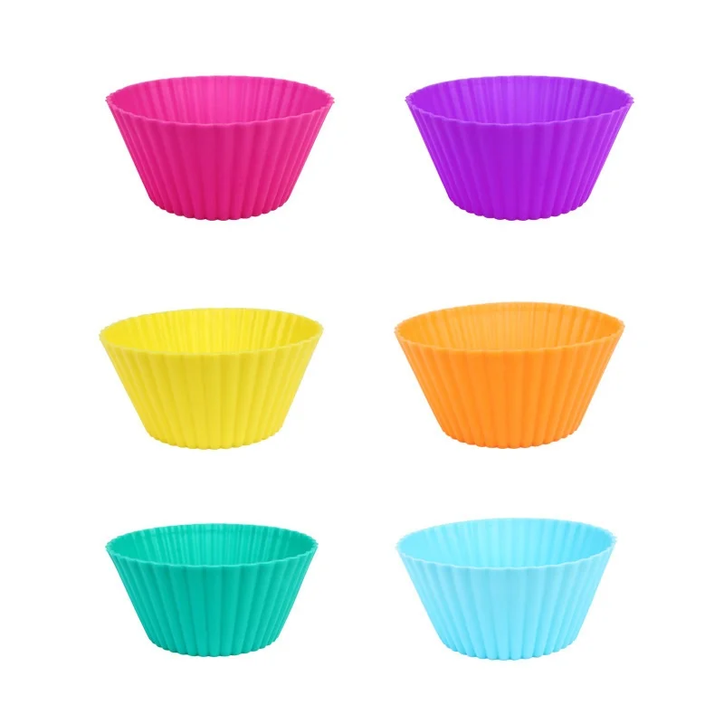7cm Round Silicone Muffin Cups Mold Christmas Cake Tool for Baking Cupcakes Candies Pastry Wholesale Available