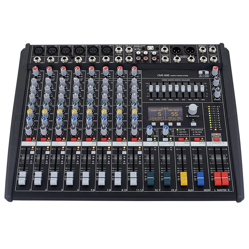 Dynacord 6 Channel Audio Mixer CMS600 CMS 600 CMS600-3 Professional Powered Mixing Console Power Mixer Amolifier 48V Phantom