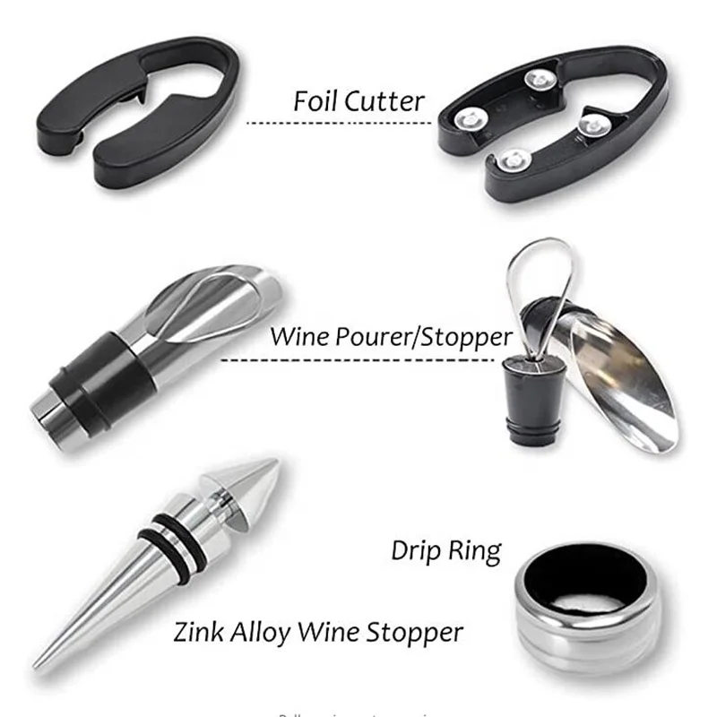 5 Pieces Wine Tool Set Bottle Shaped Gift Sets Wine Opener Set