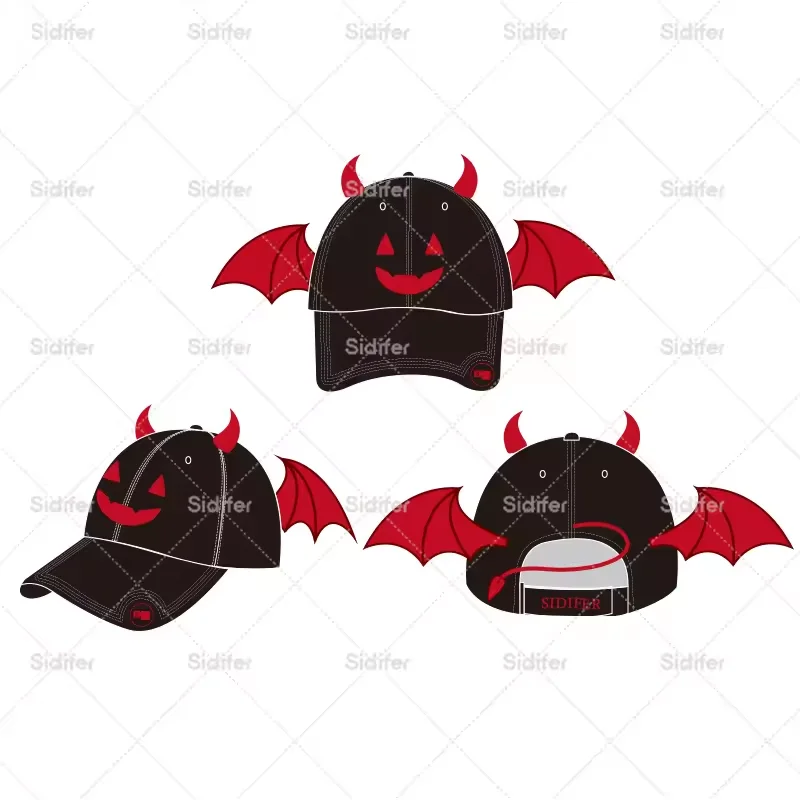 evil Cotton Baseball Caps bucket hats Customize Fashion Blank Sports Halloween Gifts Hats And Caps Embroidery demon  Cap For Man