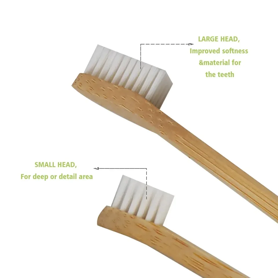 Eco-friendly Zero Waste 100% Biodegradable Double Side Bamboo Pet Toothbrush Dog Toothbrush Cat Toothbrush
