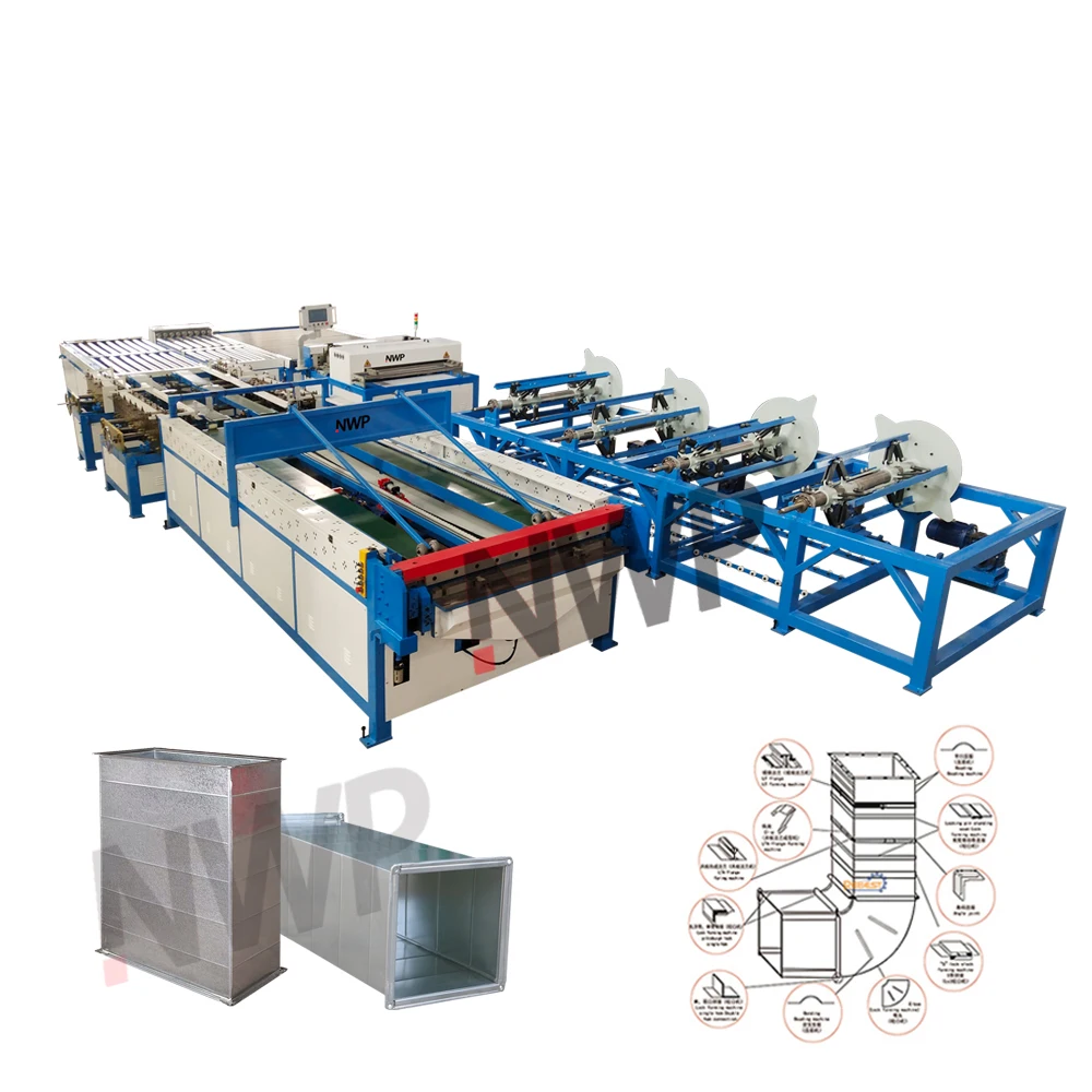 Машина для воздуховода, производственная линия для автоматических труб, 5 HVAC, прямоугольная машина, линия V