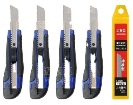 Cheap factory price hand tools safety retracting mini office paper cutter utility knife with 9mm blade