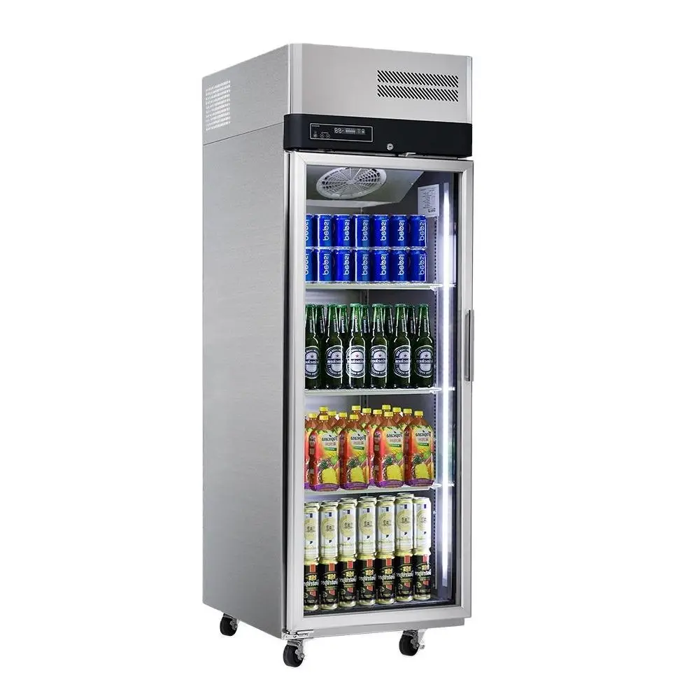 Commercial glass door upright drink display fridges supermarket display refrigerator