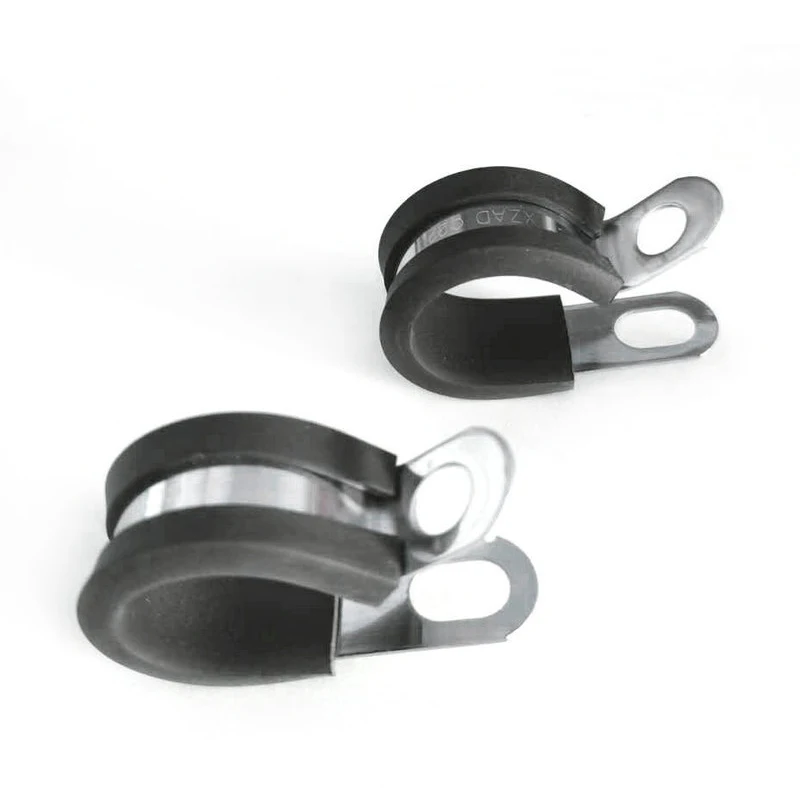 Oem Custom Stainless Steel P Clamp Metal P Type Clip Rubber Lined Hose Clamps Coated Hose Clamps