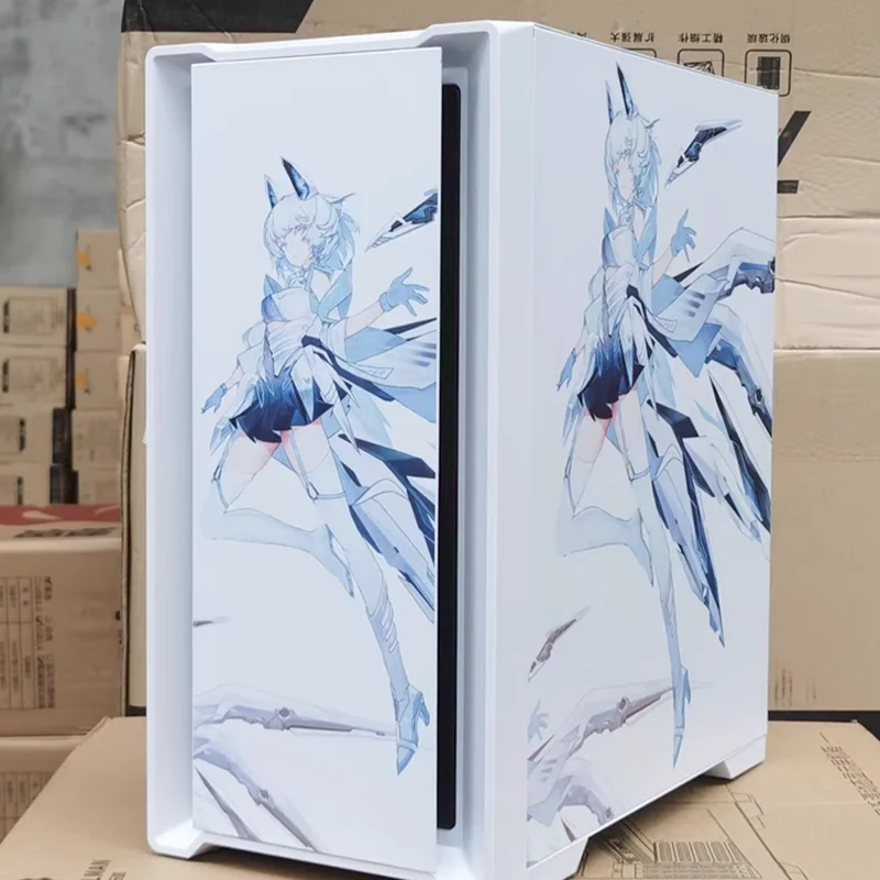 2023 Factory Custom Computer Case New Design Cabinet Green Color Four Side Heart ATX Full Tower Cabinet Gaming Pc Case Desktop