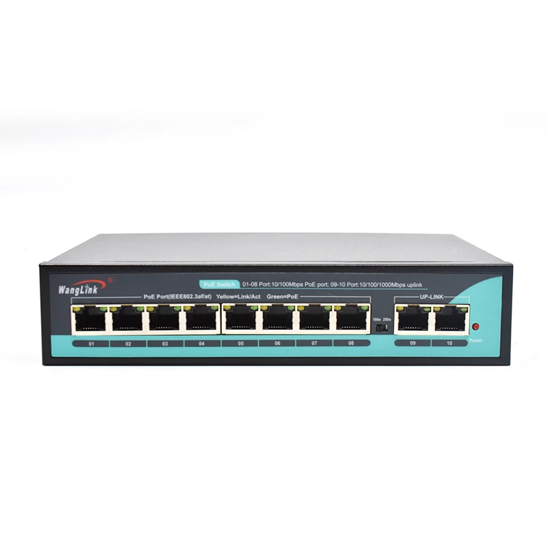 Wanglink megabit 8 port poe+ poe switch quality for cctv