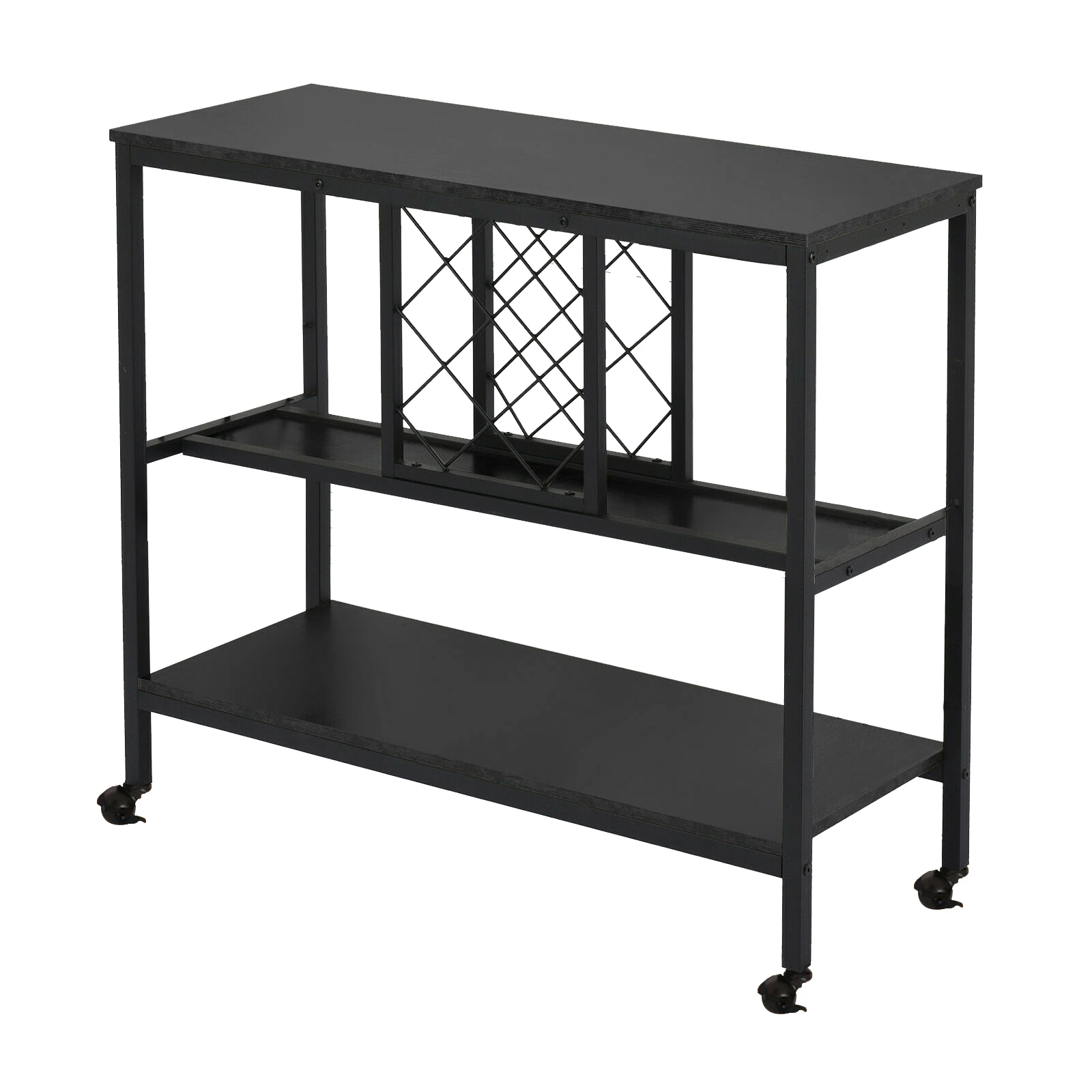 Industrial Wine Rack Storage Rolling Bar Cart
