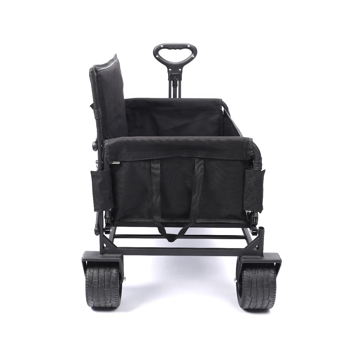 2024 New Multi-functional Lie and Sit Couch Folding Wagon Cart Camping Foldable Wagon cart 8 inch wheels trolley for outdoor