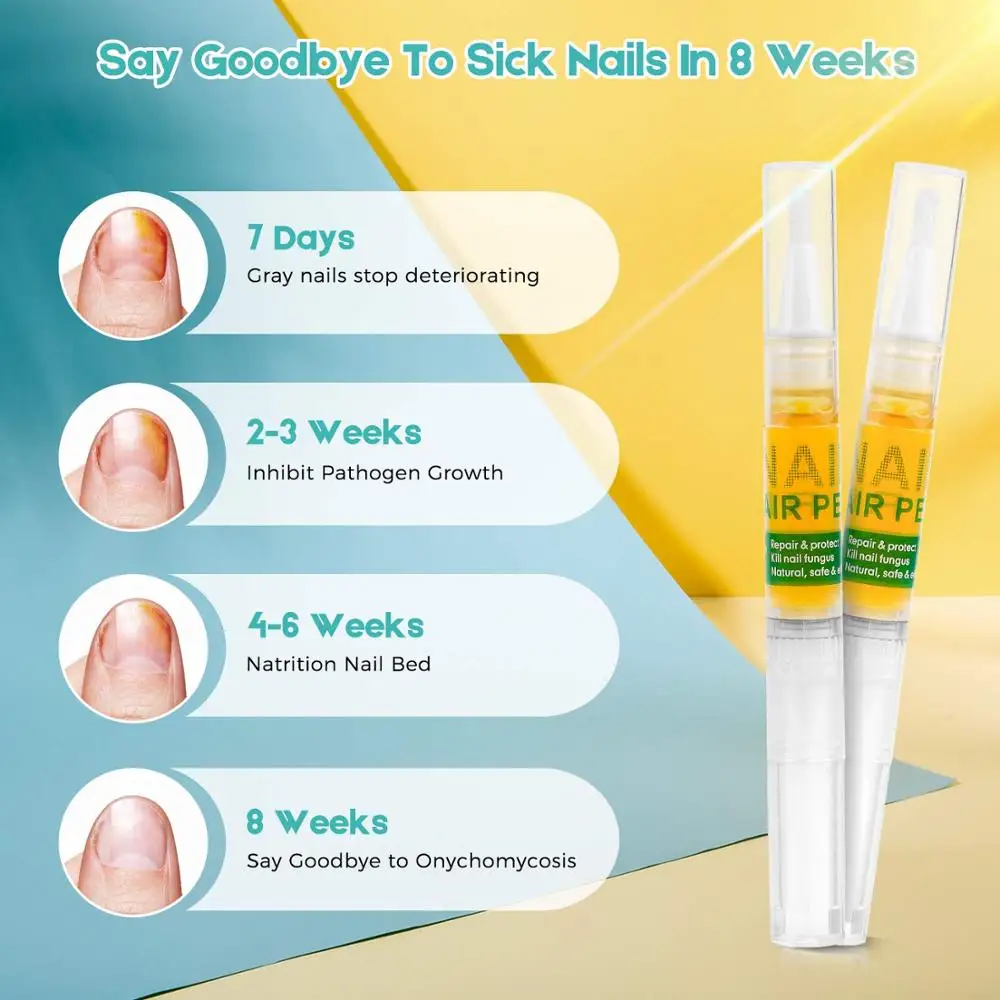 2PCS Nail Treatment From Fungus on Feet and Hand Disinfection Nail Fungal Treatment Oil Pen Manicure Treatment Tools