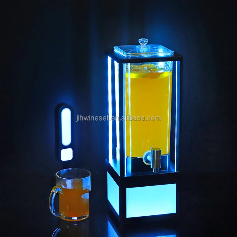 3L beer cooler Tower Draft Beer Juice Drink beverage Dispenser with LED Light Ice Tube and Stand