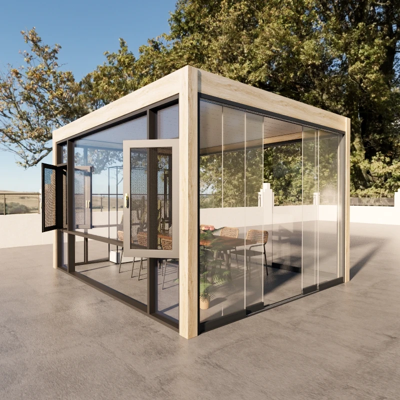 Sienlan павильон с сильным ветром 3x3 5x4 5x5 RGB Grey Bois Bioclimat Gazebos Pergola Bioclimatique алюминиевый Sustainabl