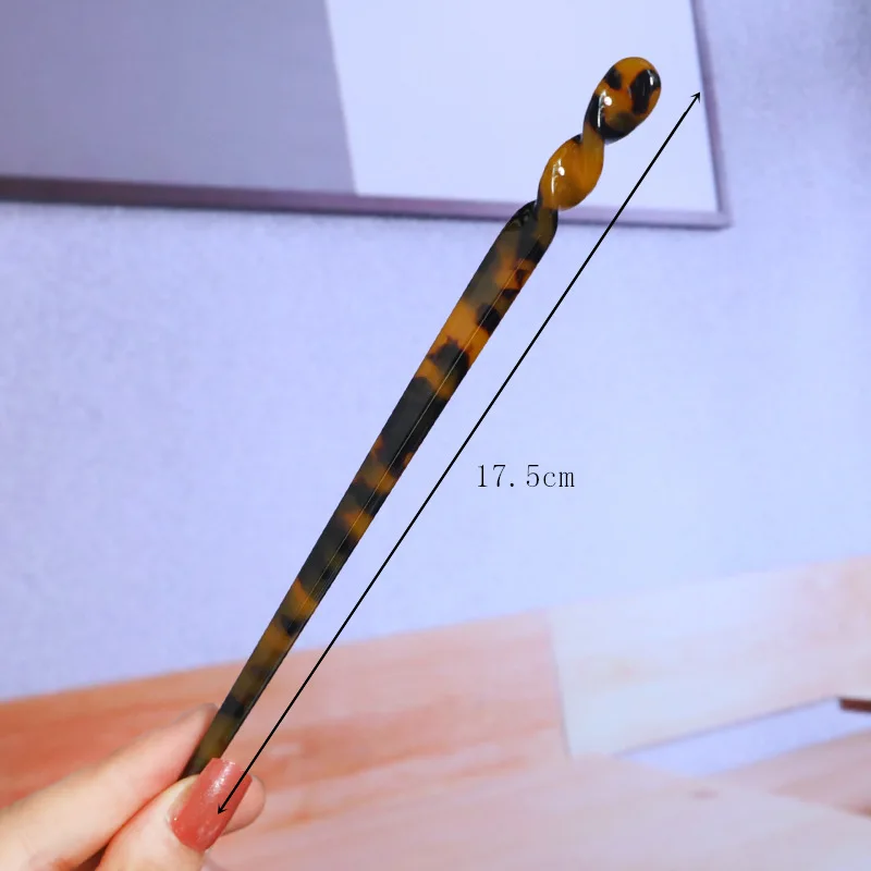 RARA 17.5CM Customized Ins Hair Accessories Tortoise Barrette Clips Classic Screw Shaped Acetate