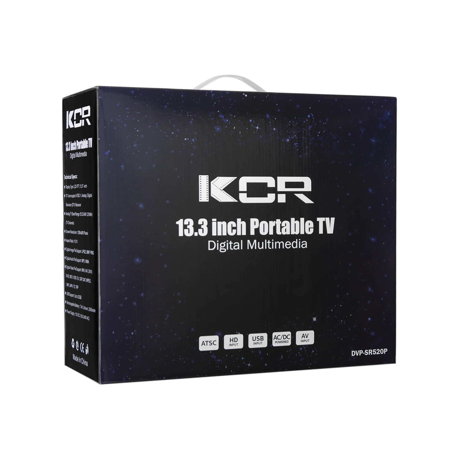 13.3 inches Fashion Tv Rechargeable Battery Digital ATSC DVB-T2 ISDB-T Portable Mini TV