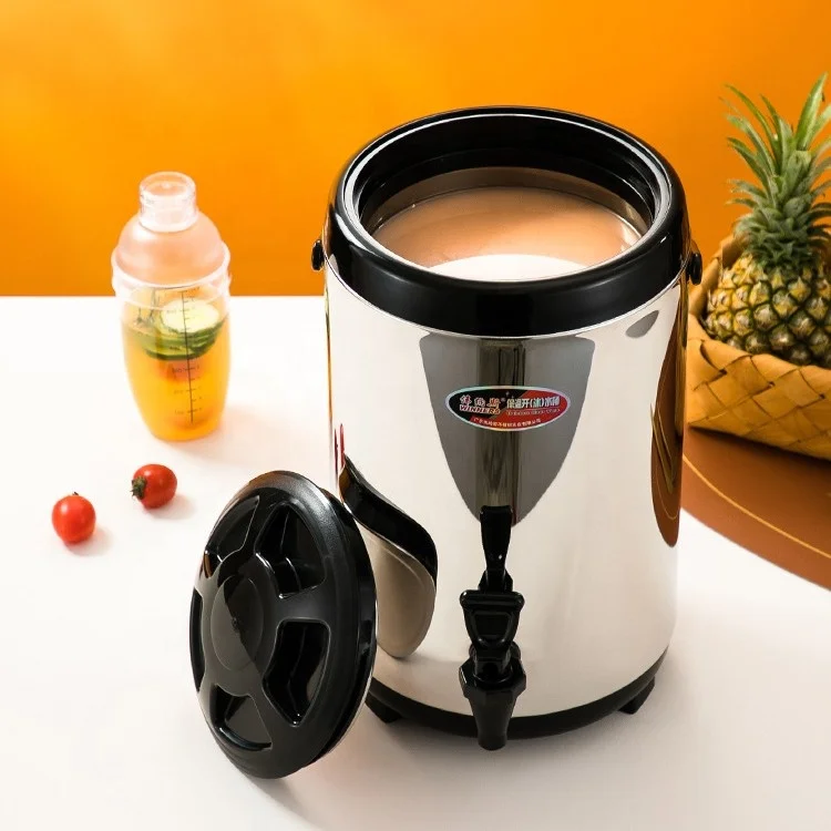 14L Premium quality stainless steel hot drinks barrel PU insulation tea bucket double walled thermos barrel for coffee milk tea