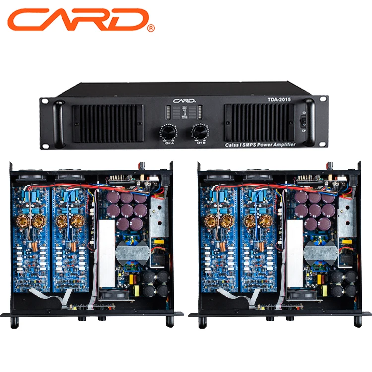 2 U design copper transformer Class TD circuit for church  party high effect silver Cabinet customized 2 channel power amplifier