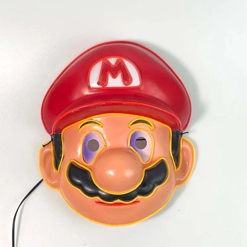 Customized Led Cold Light Luminous Mario Super Mario Masks Cartoon Game Anime Masquerade Party Event