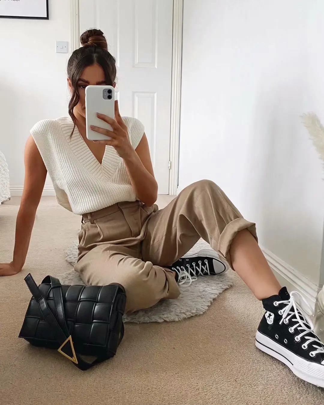 Вязаный жилет на заказ, пуловер с v-образным вырезом, без рукавов, свитер, жилет, Свободный жилет, стрейчевый свитер, жилет, женский черный топ на бретелях