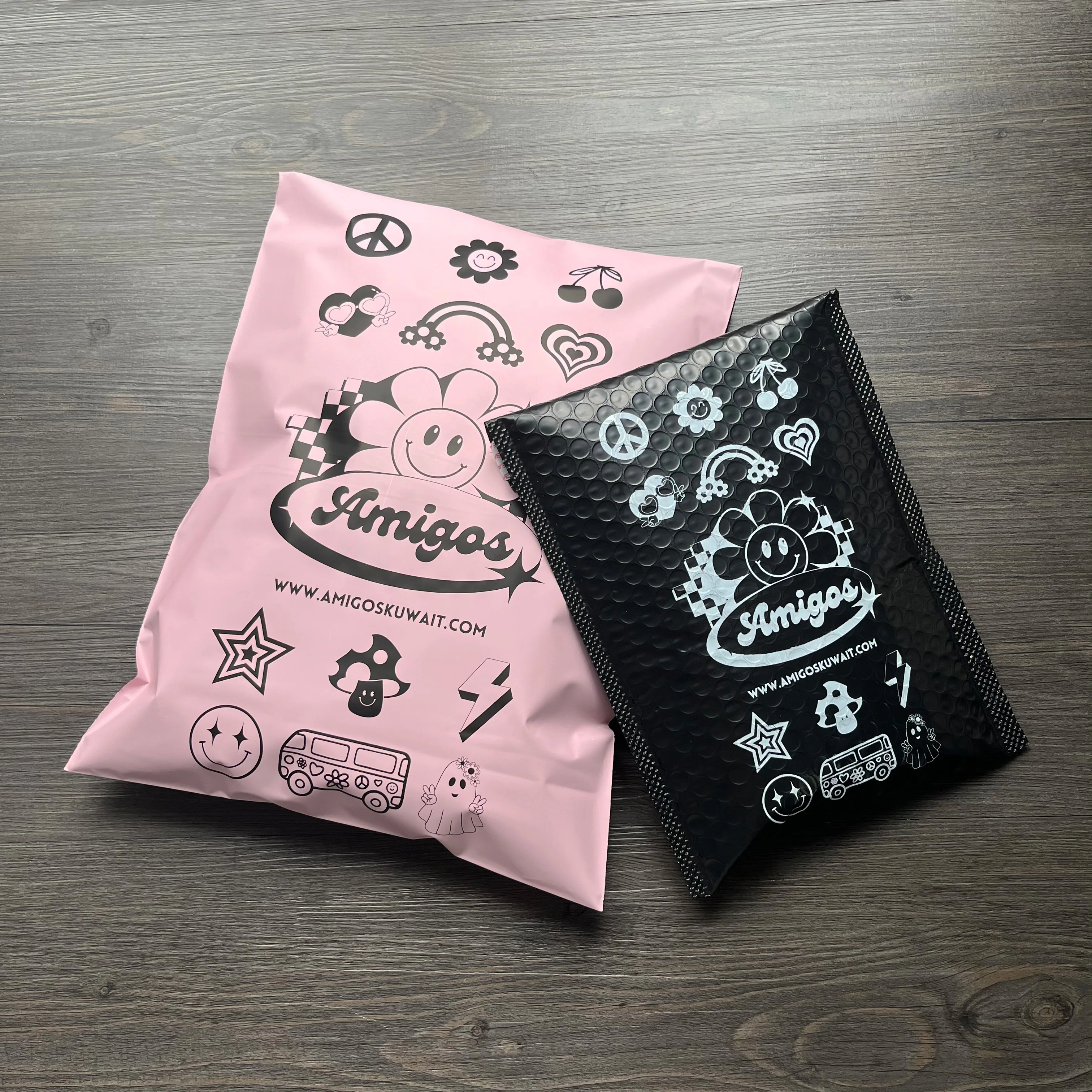 10x13inch Custom High Quality Matte Black Pink Poly Mailer Bag Clothing Packaging Plastic Express Shipping Bags With Logo