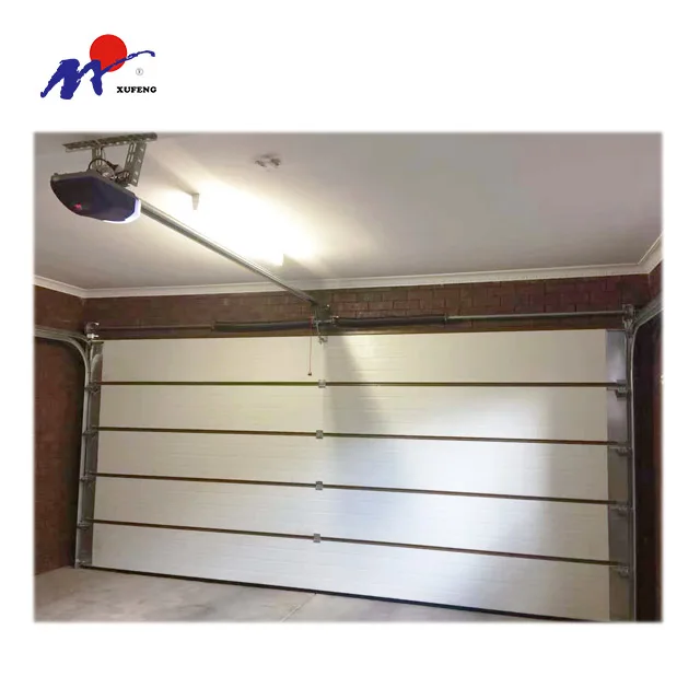 Contemporary 9x8 Single Solid Wood Side Sliding Over Head Stainless Steel Automated Garage Door