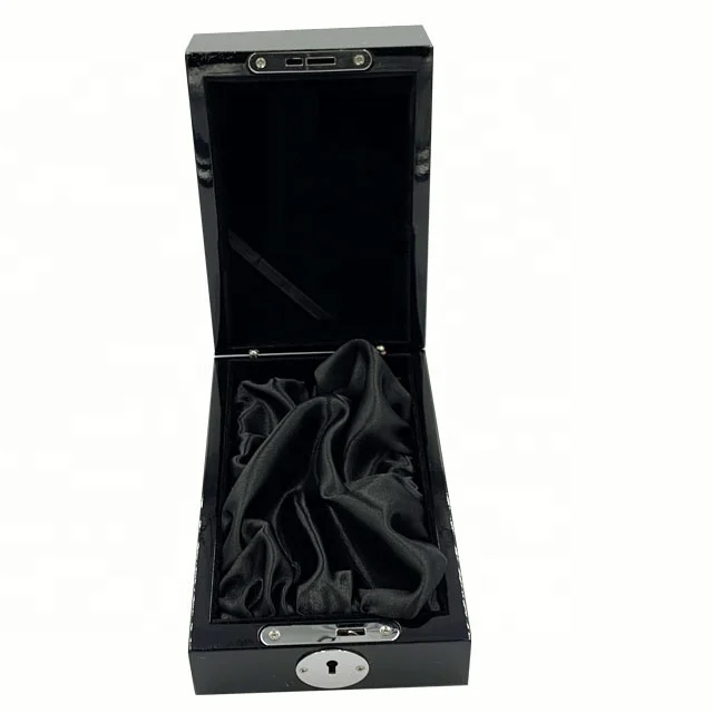 hot sale new design piano black lacquer finish luxury wooden perfume gift box