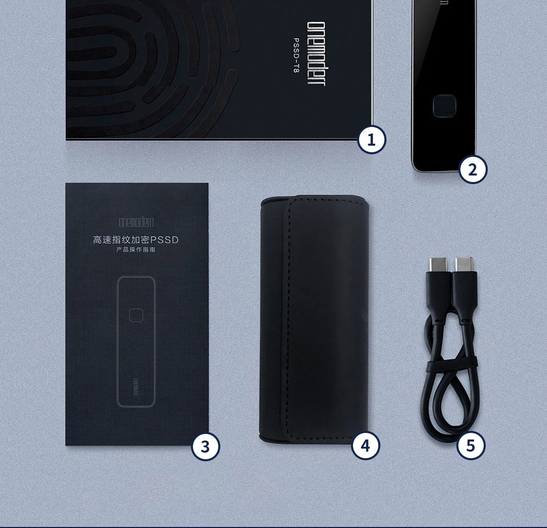 Xiaomi Onemodern Fingerprint Encryption Hard Drive SSD 500GB/1TB 540MB/s USB Type-C External Solid State Drive For Laptop Mobile